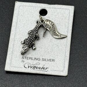 Vintage Sterling Silver By Wheeler Alligator Ft Lauderdale Charm Pendant 925 NOS